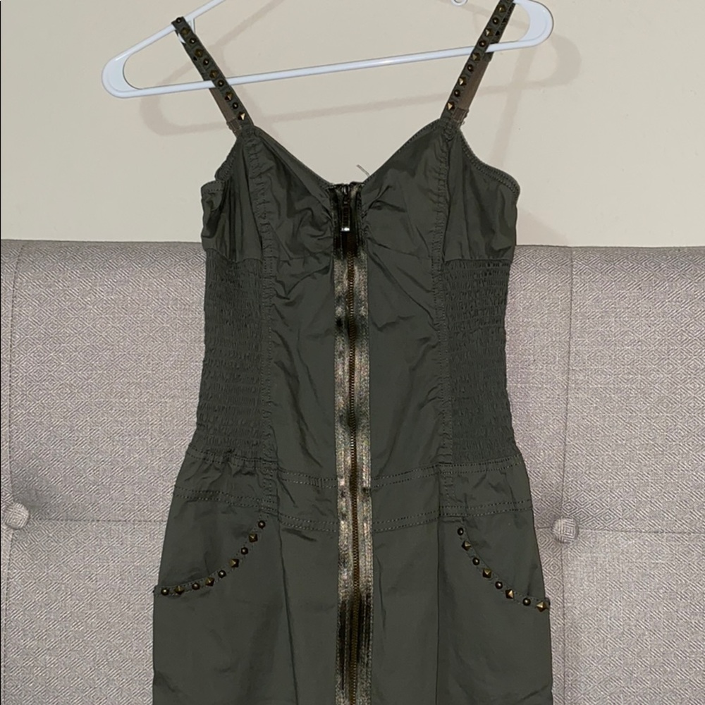 Army studded dress